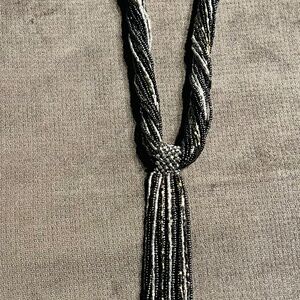 RUSH BY DENIS AND CHARLES /SILVER BLACK GOLD BEADED NECKLACE /20” LONG